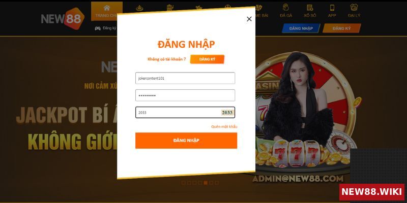Bước 1 đăng nhập tài khoản tại nhà cái NEW88