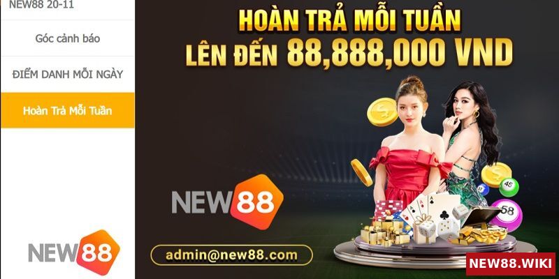 Khuyến mãi hoàn trả 3% mỗi ngày tại NEW88