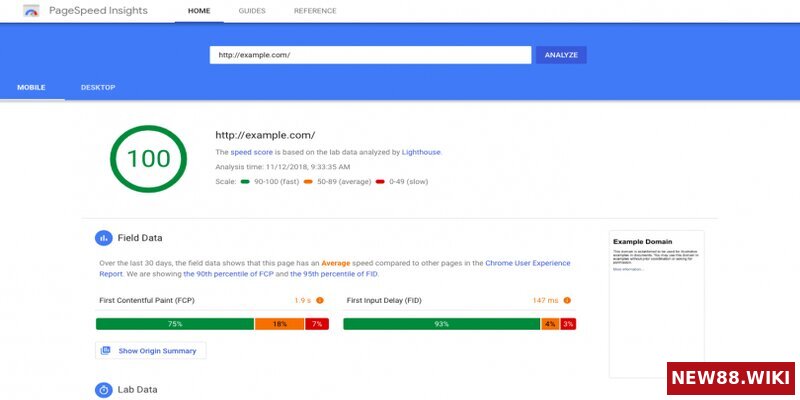 Những tính năng có trong tool PageSpeed Insights