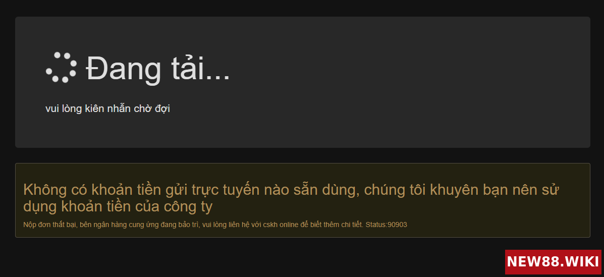 Đợi hệ thống phản hồi kết quả giao dịch
