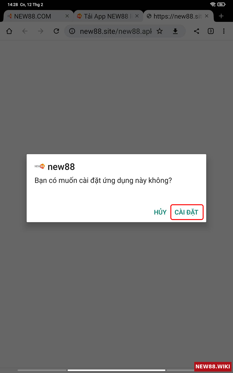 Tiến hành cài đặt ứng dụng