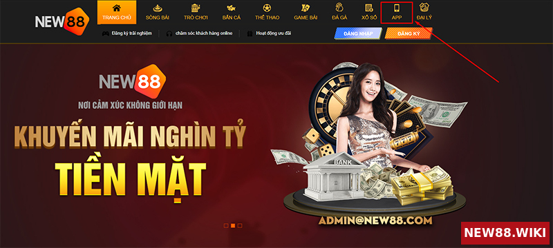 Tải file cài đặt ứng dụng New88 về điện thoại
