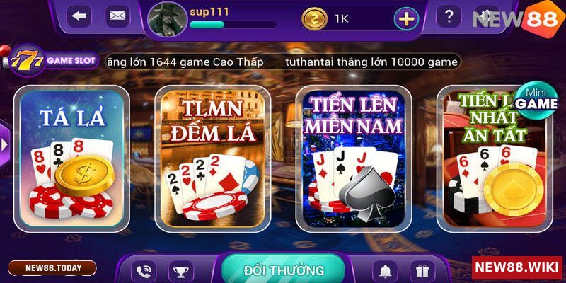 Vì sao nên chơi game đánh bài đổi thưởng rút tiền mặt tại New88?
