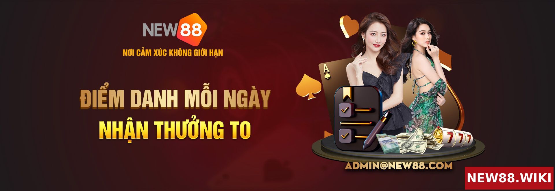 Điểm danh new88 mỗi ngày nhận thưởng to