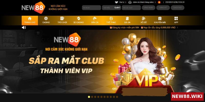 Chiêm ngưỡng giao diện độc đáo của new88