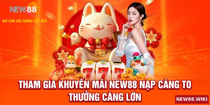 Tham Gia Khuyến Mãi NEW88 Nạp Càng To Thưởng Càng Lớn